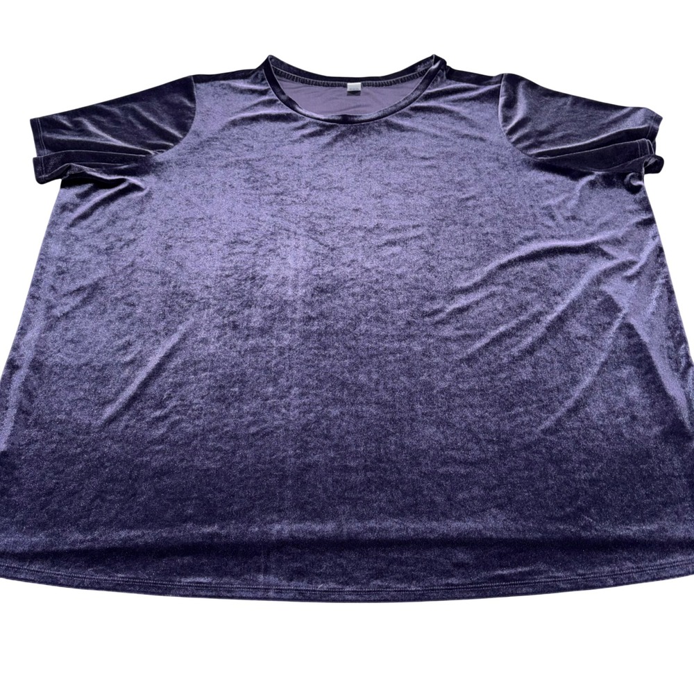 Velvet Crushed Short Sleeve Old Navy T-Shirt Women 4X Plus Purple